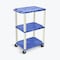 Luxor 42''H 3-shelf Utility Cart, Blue Shelves, Putty Legs UCPL1BU - alternate 1